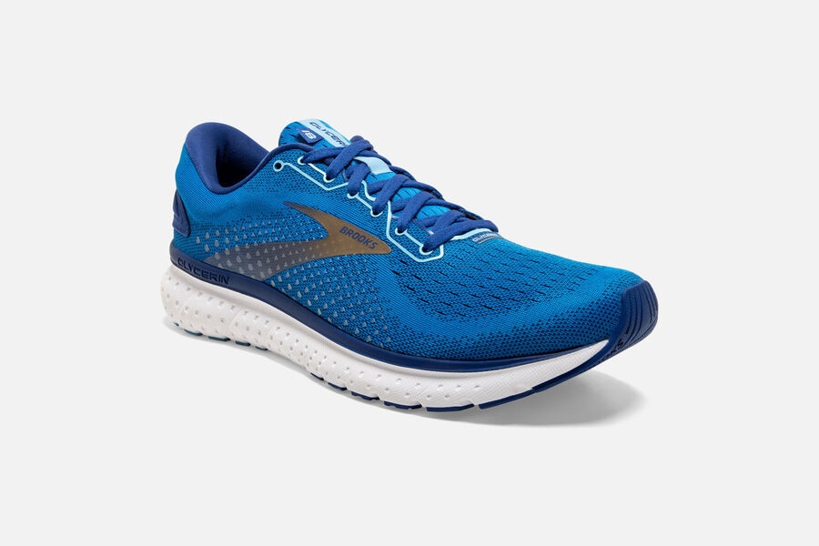 Brooks Israel Glycerin 18 Road Running Shoes Mens - Blue/Gold - XYB-194875